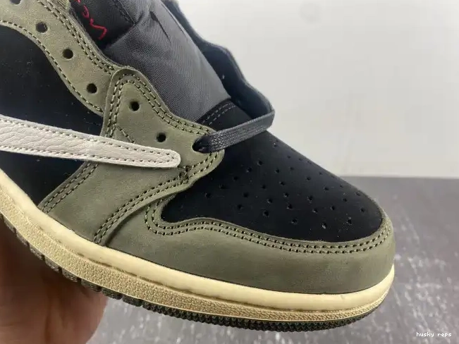 Cheap Husky DM7866-002 'BLACK SP JORDAN 1 SCOTT LOW OG OLIVE' X AIR TRAVIS 0417